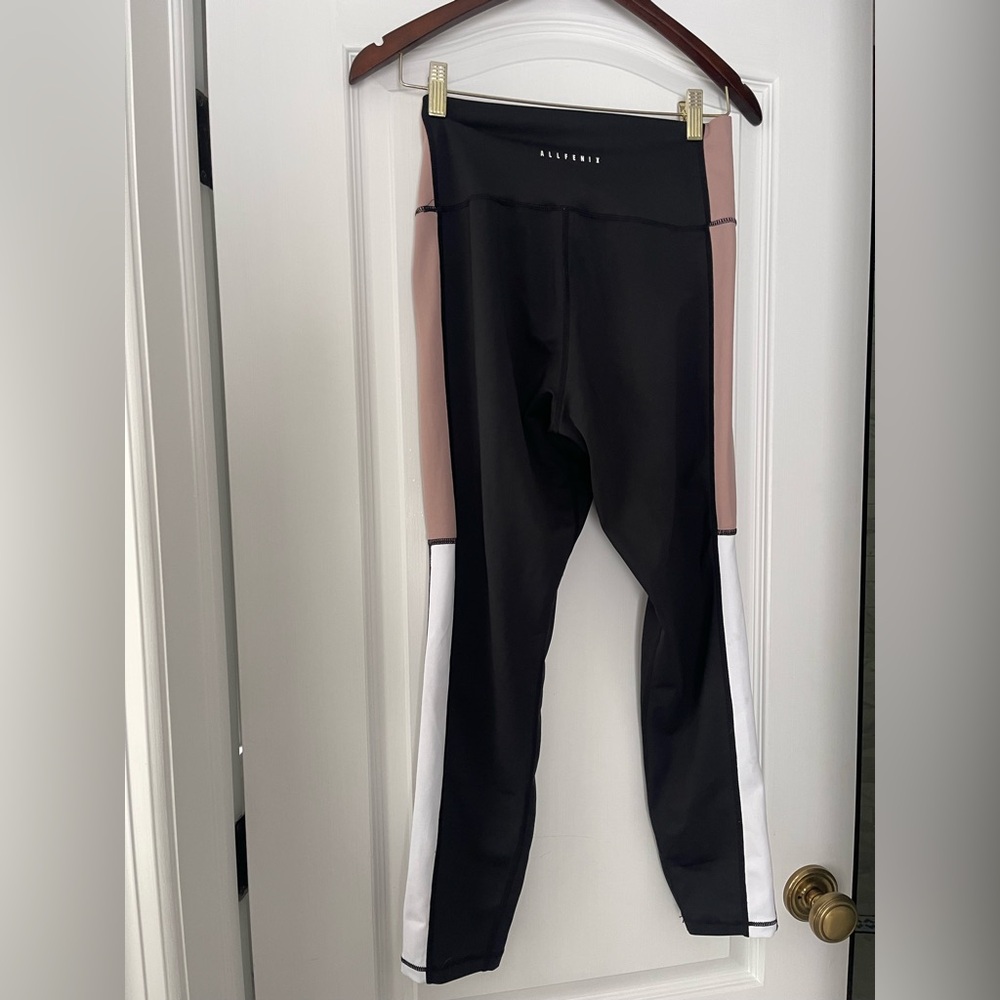 Allfenix Heidi Colorblock 7/8 Leggings Tights Black/Rose/White Combo Size L - Picture 6 of 9